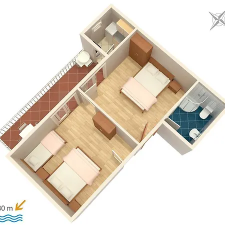 דירה Podaca 4734a וליקי דרבניק